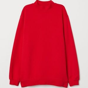 Red Mockneck Soft Sweatshirt